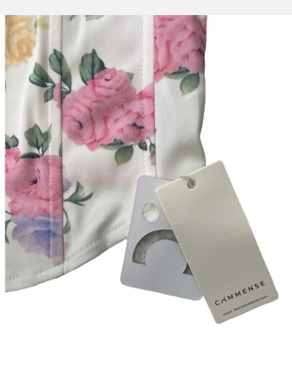 Commense Floral Strapless Corset Top with Pink Roses L NWT - Picture 3 of 5